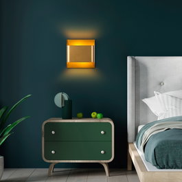 Opviq Lámpara de Pared de Metal con Acabado Dorado